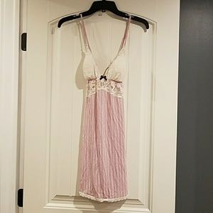 Victoria's Secret Pink Stripe with Lace Slip